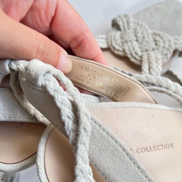 NEW Zara Leather High Heel Braided Detail Womens Size 41 US 10 Ankle Wrap - Picture 10 of 11